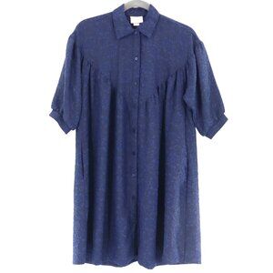 Swann Shirt Dress Womens LP Blue Cottagecore Grannycore Retro Casual Vintage 70s